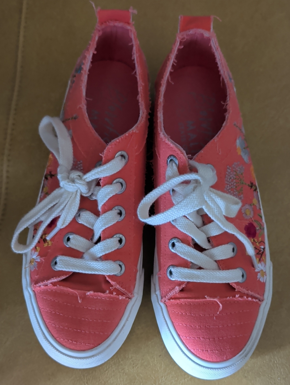 Blowfish Coral Pink Floral Canvas Sneakers